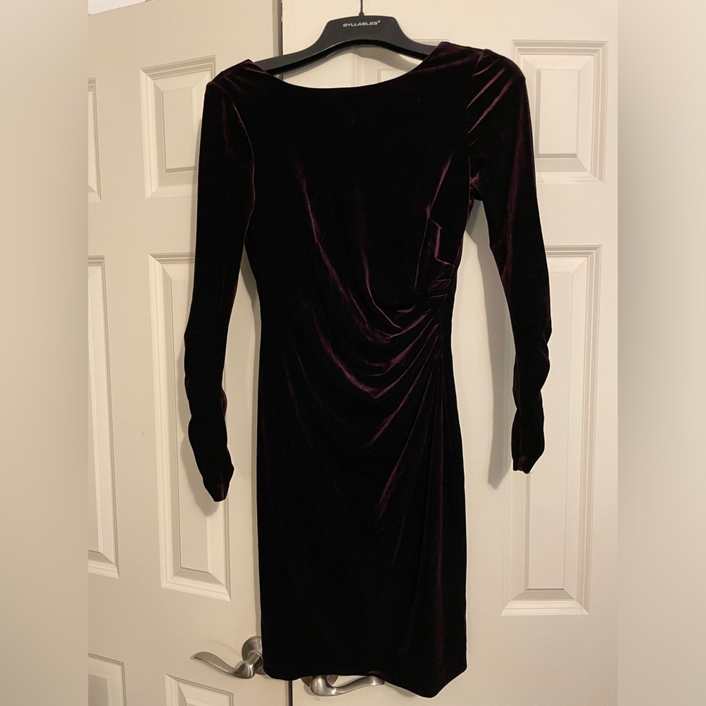 Eggplant Vince Camuto Velvet Dress
